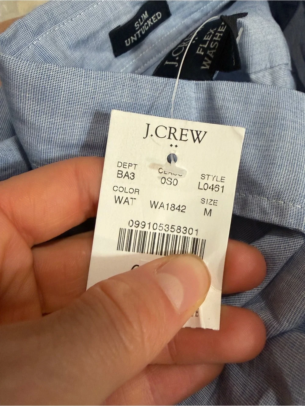 J crew Slim Untucked flex casual shirt waterfall
